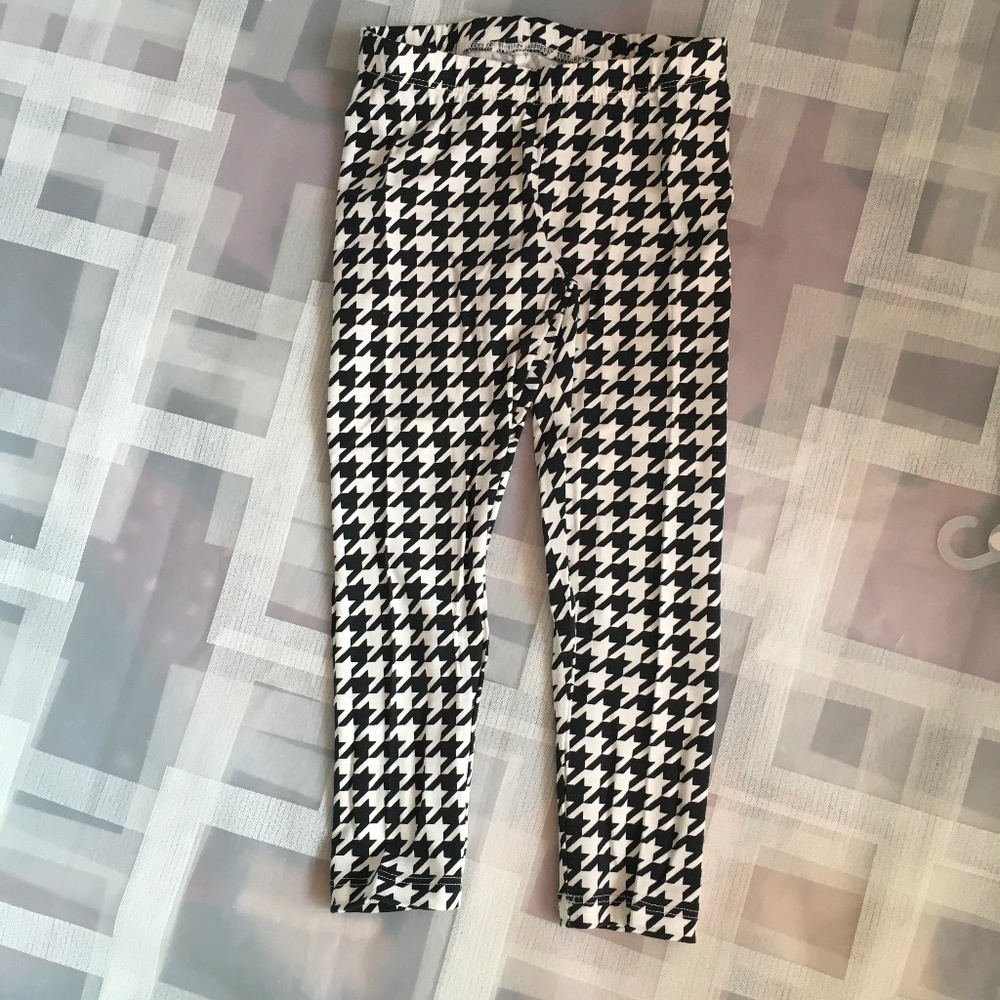 The Children's Place Girls' Black & White Houndstooth Leggings Size 4
